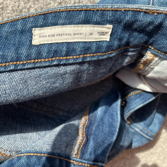 Pacsun Los Angeles High Rise Festival Denim Jean Shorts SIZE 28 distressed - Picture 5 of 6